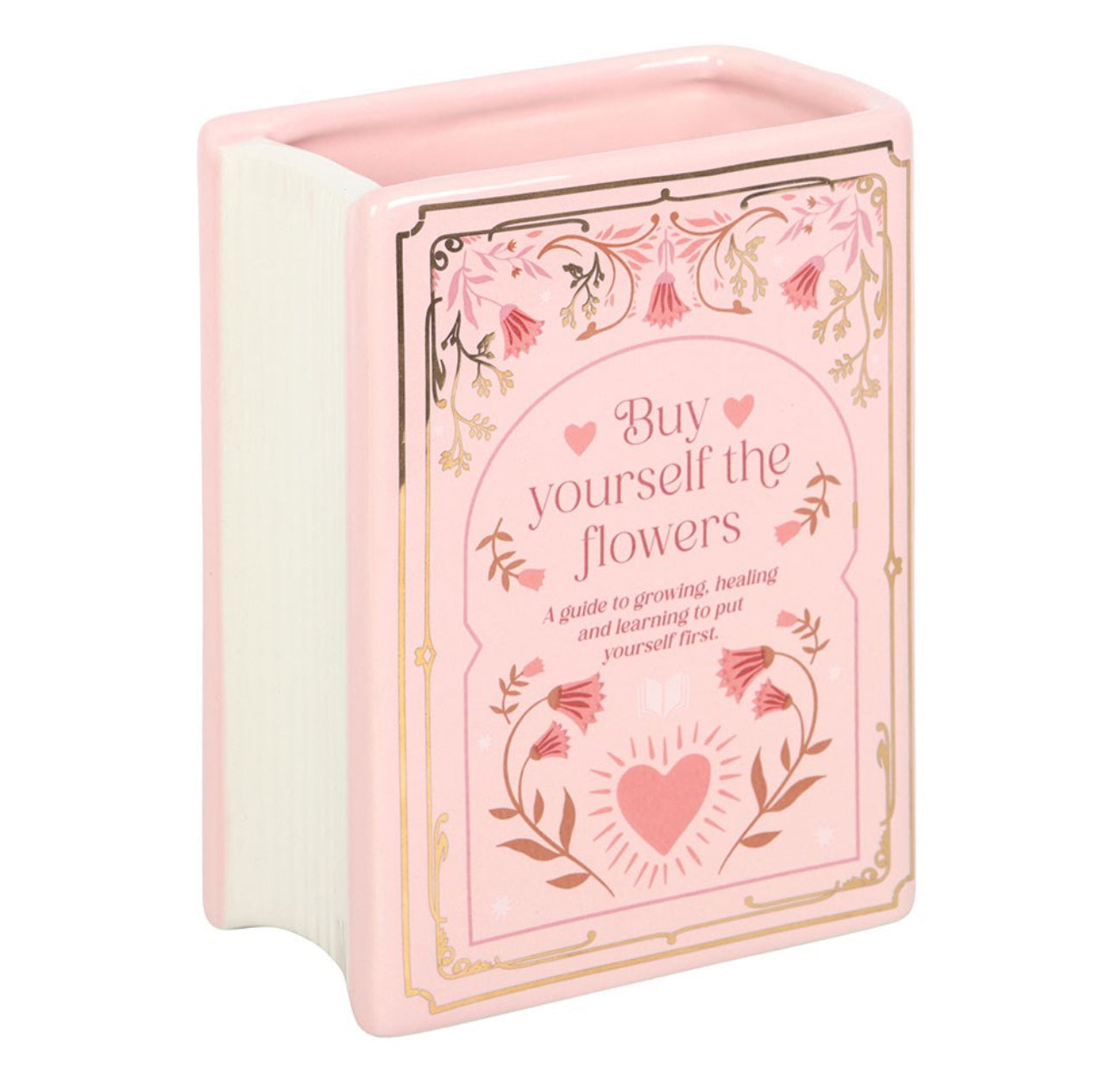 Pink Book Shaped Vase. Book Lover Gift