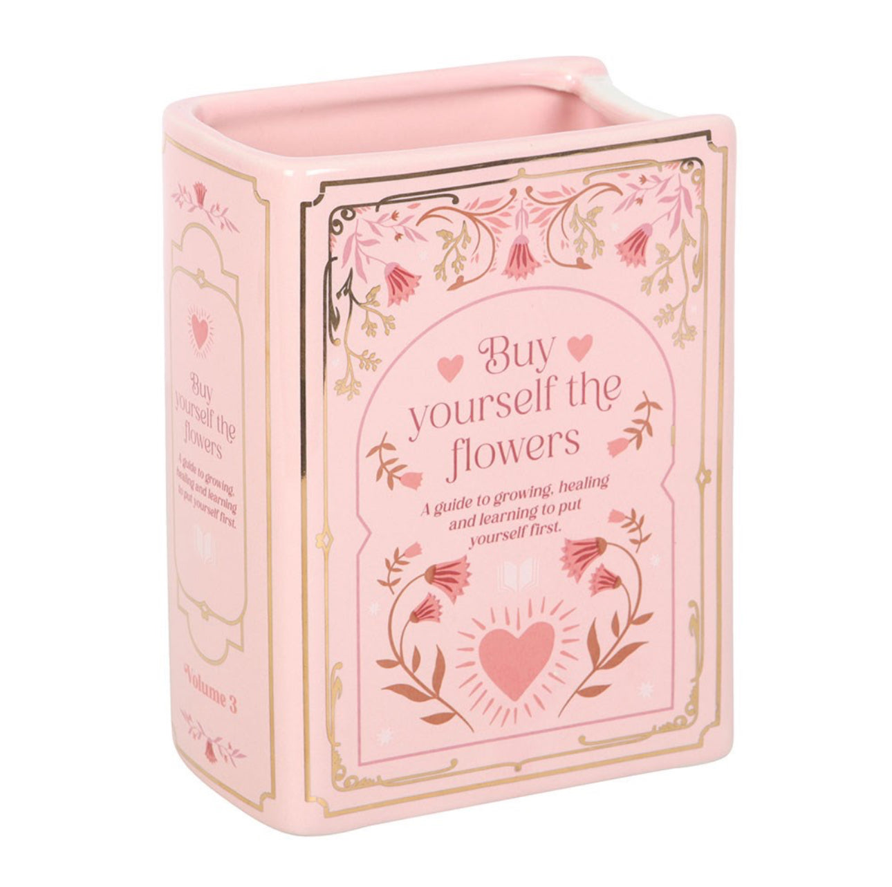 Pink Book Shaped Vase. Book Lover Gift