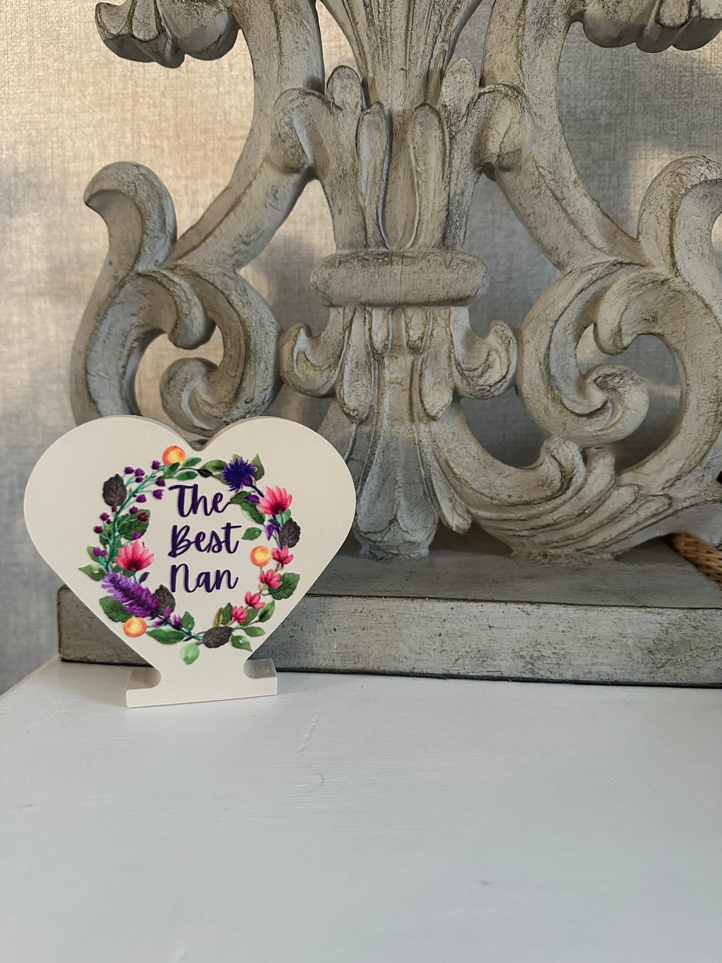 The Best Nan Freestanding Heart Ornament