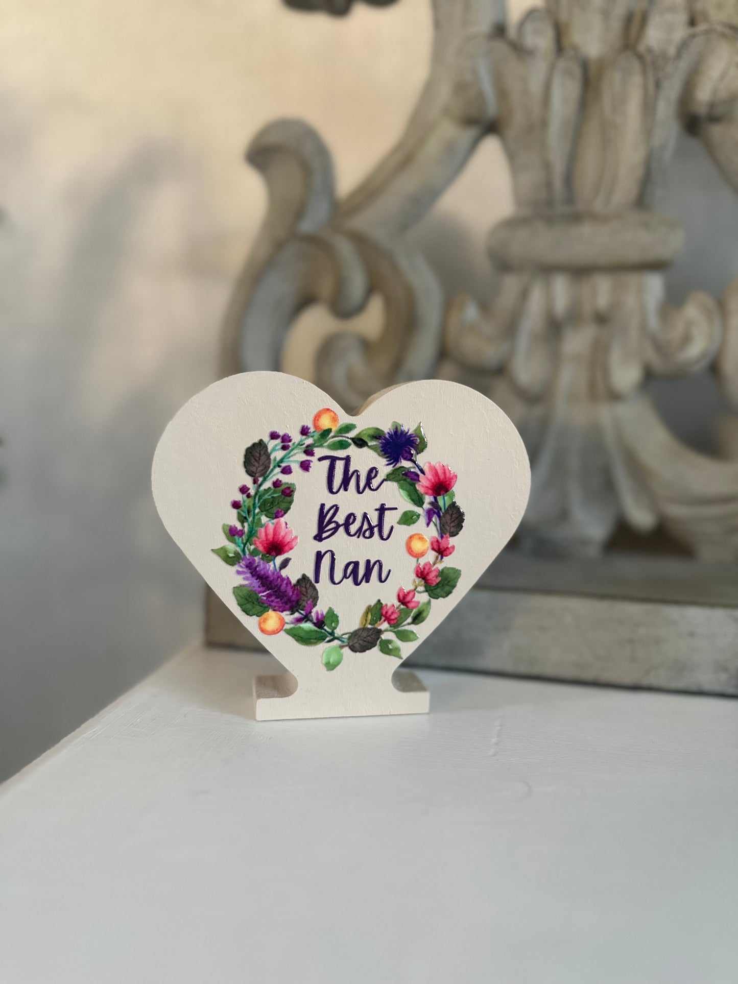 The Best Nan Freestanding Heart Ornament