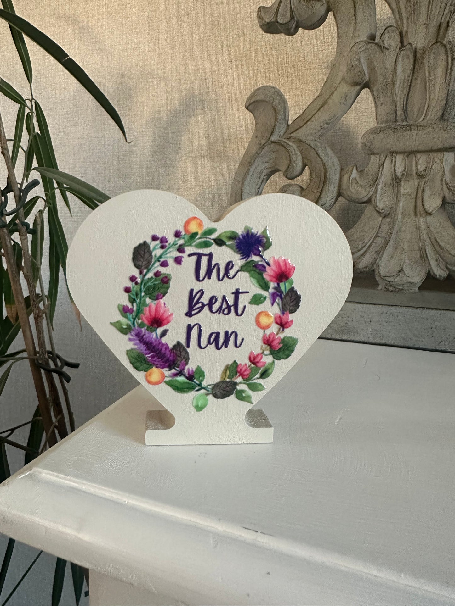 The Best Nan Freestanding Heart Ornament
