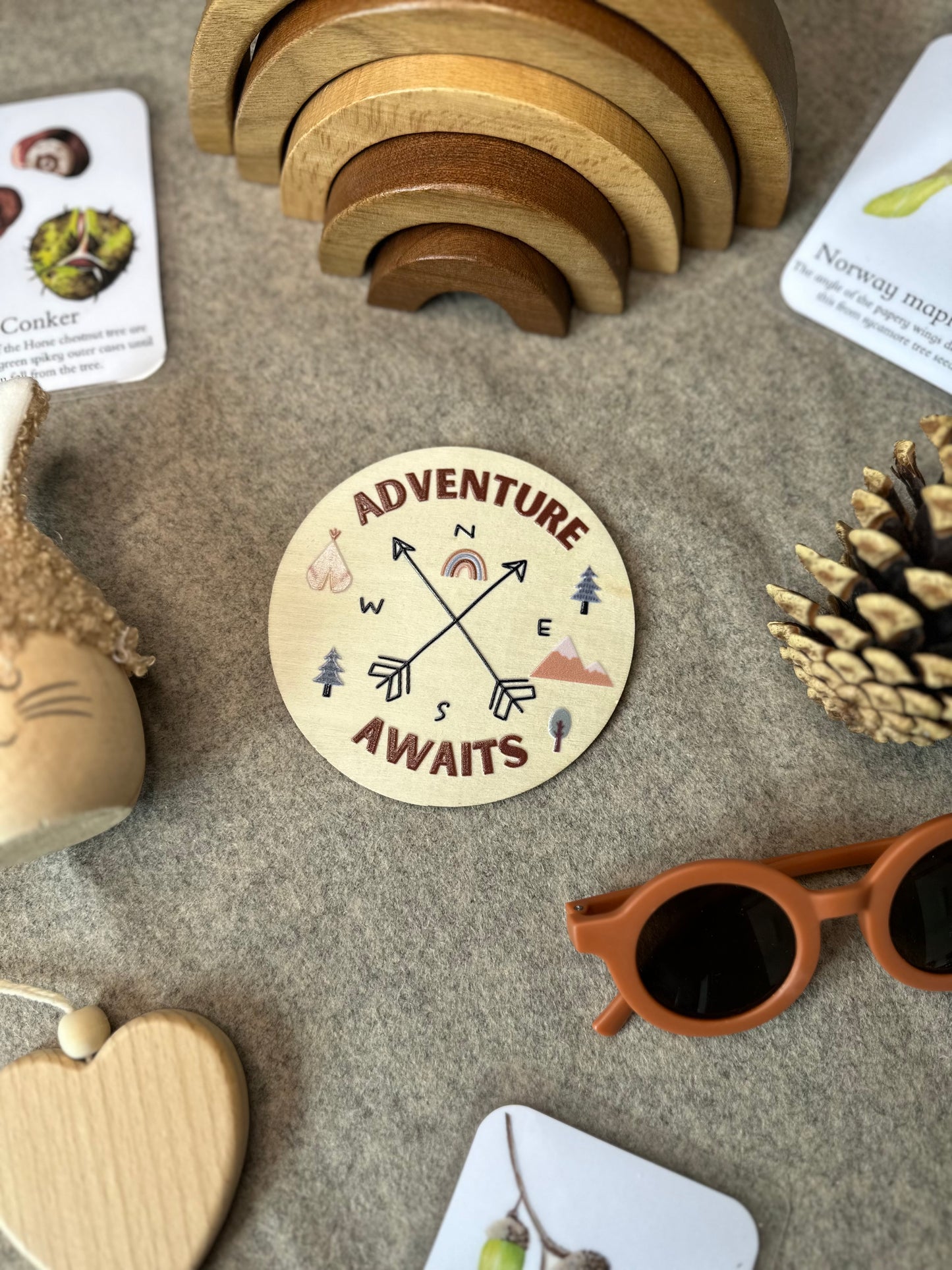 Adventure Awaits Wooden Disc 10cm