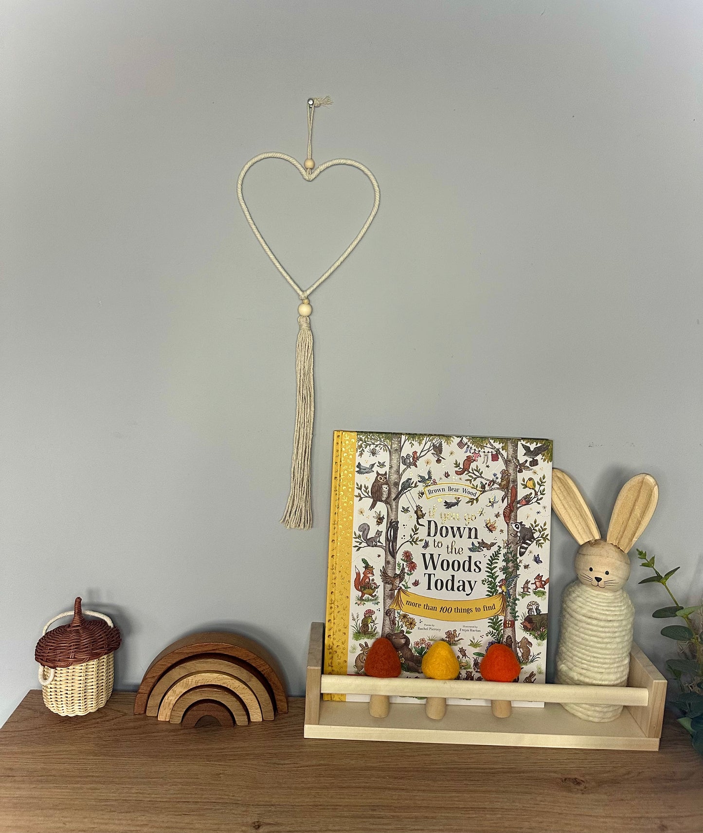 Macrame Hanging Heart For Wall Decor Cream Neutral Accessories