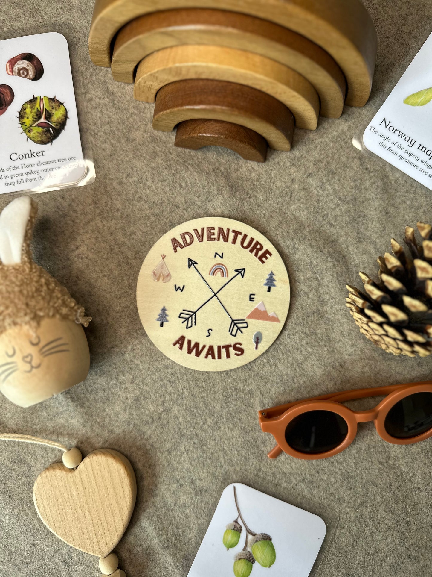 Adventure Awaits Wooden Disc 10cm