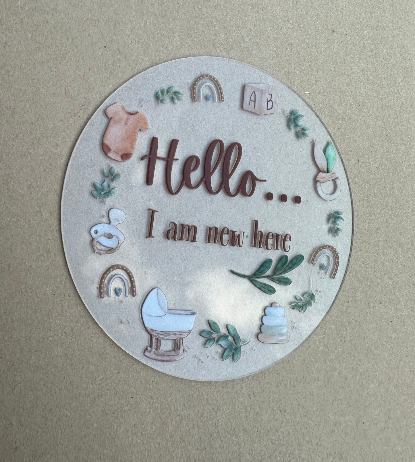 Hello Baby Announcement Acrylic Disc