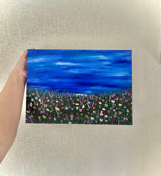 Wildflower canvas painting original artwork