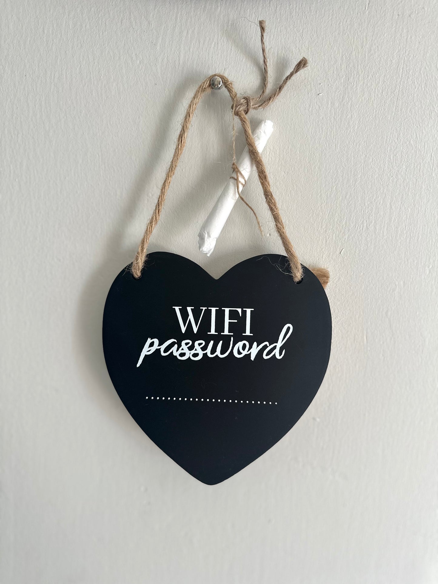 WiFi password chalkboard sign