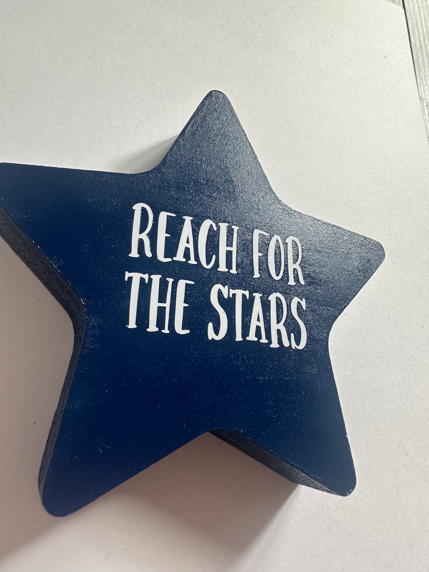 Reach for the stars wooden star decoration