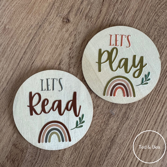 Wooden Disc Duo Let’s Read and Let’s Play