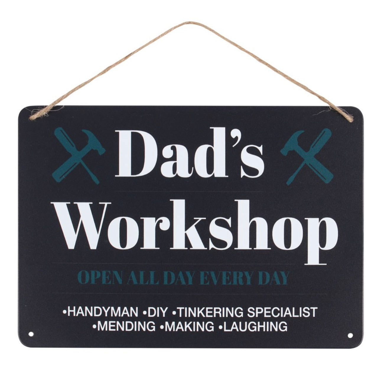 DAD'S WORKSHOP METAL HANGING SIGN