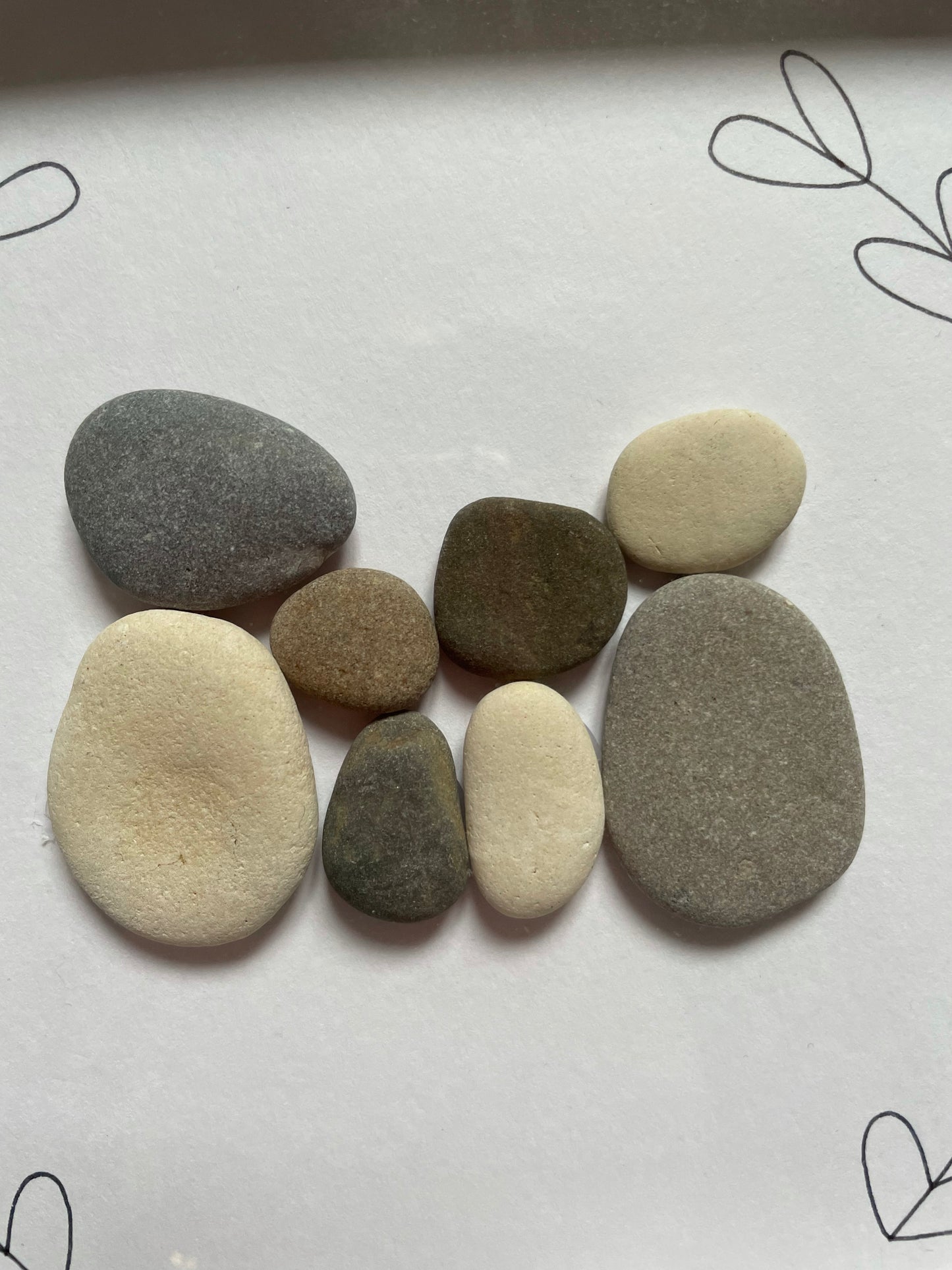 Pebble family box frame hearts border