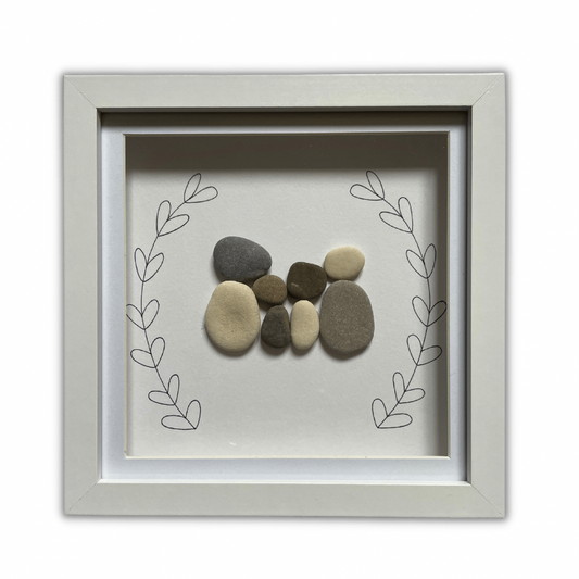 Pebble family box frame hearts border