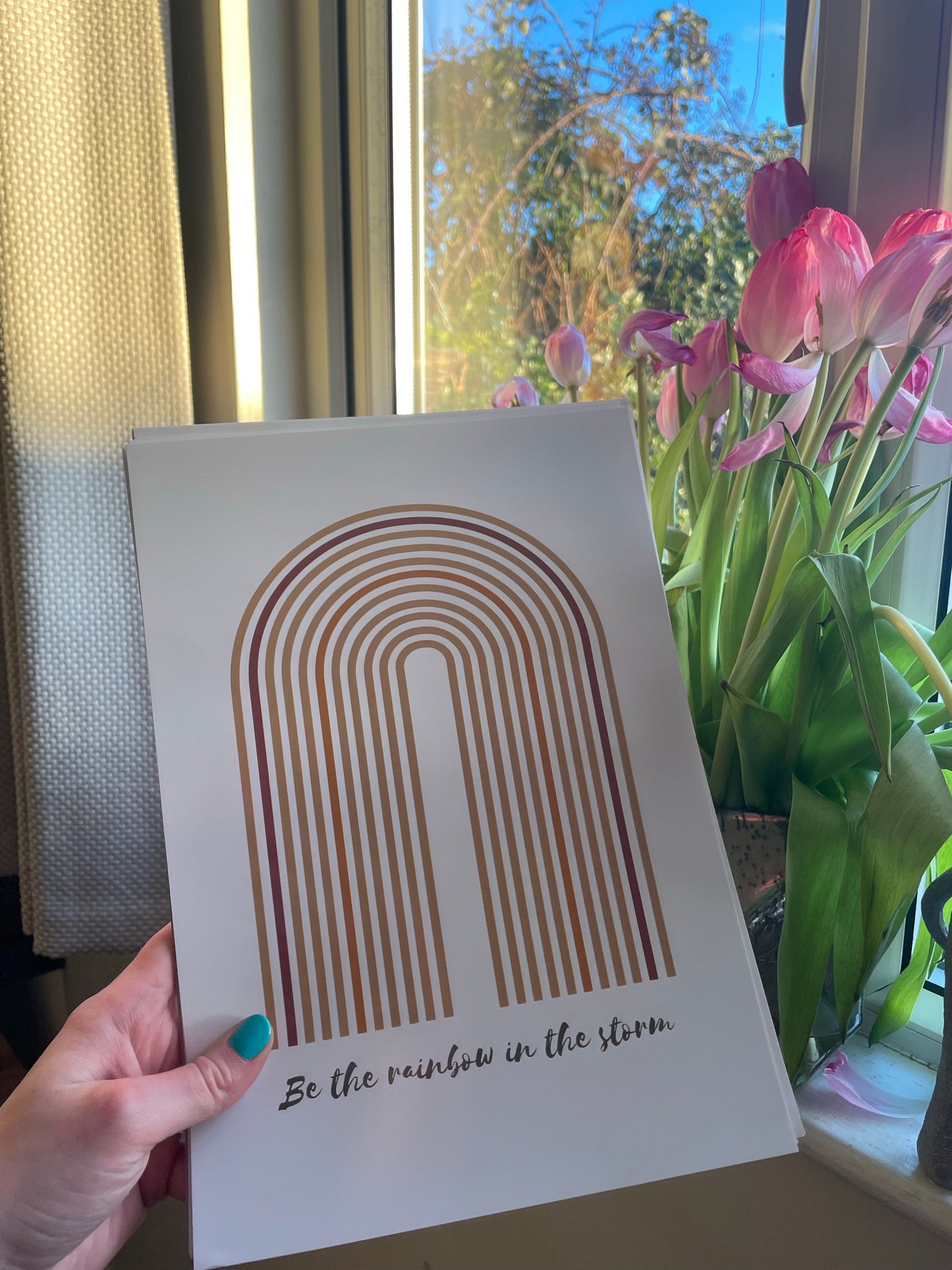 Boho rainbow print A4