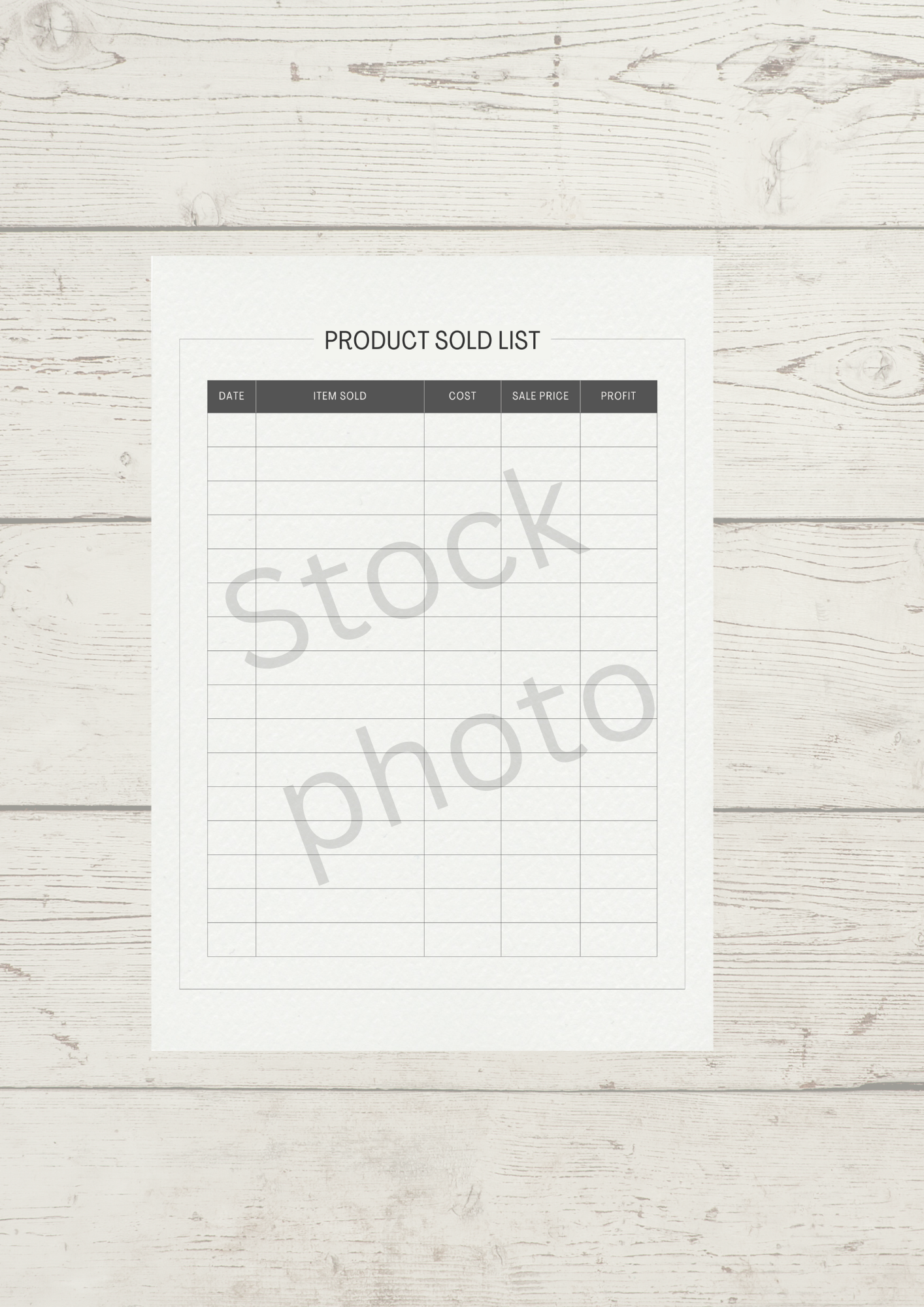 Product Sold List