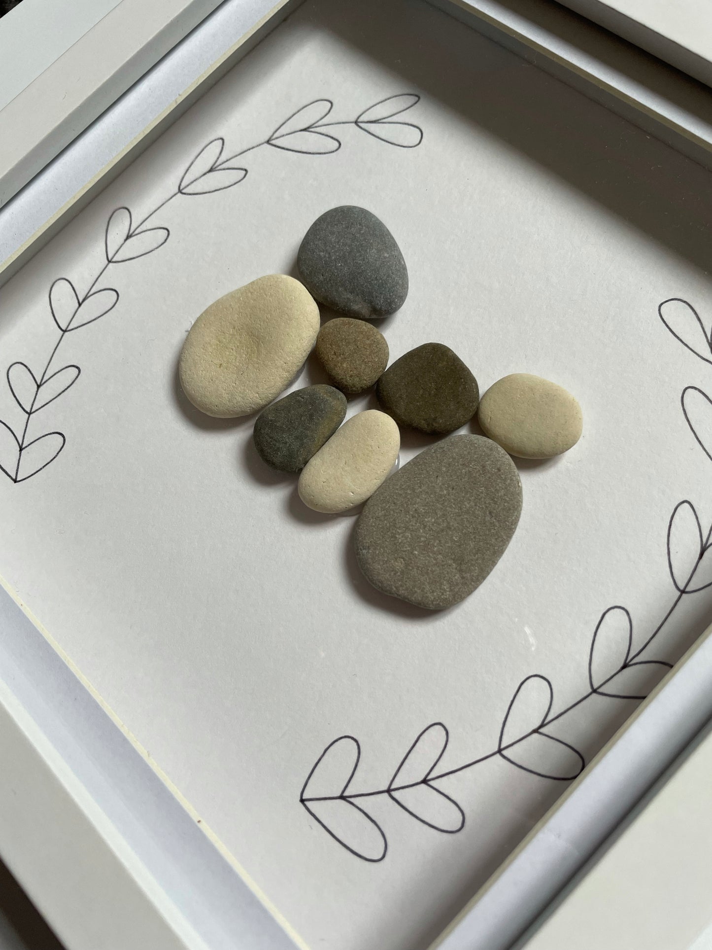 Pebble family box frame hearts border