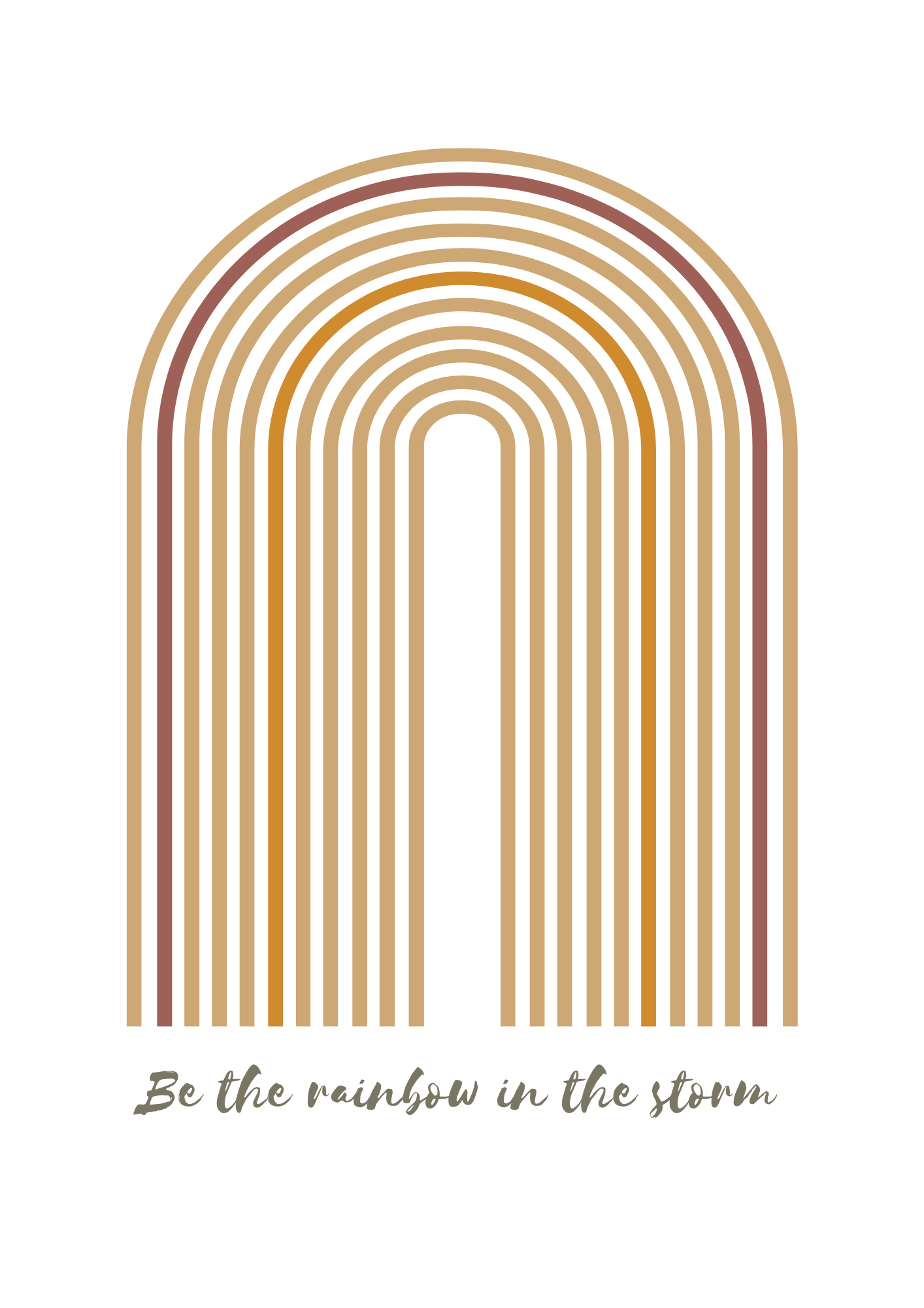 Boho rainbow print A4