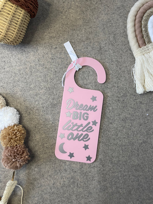 Dream Big Door Sign Pink