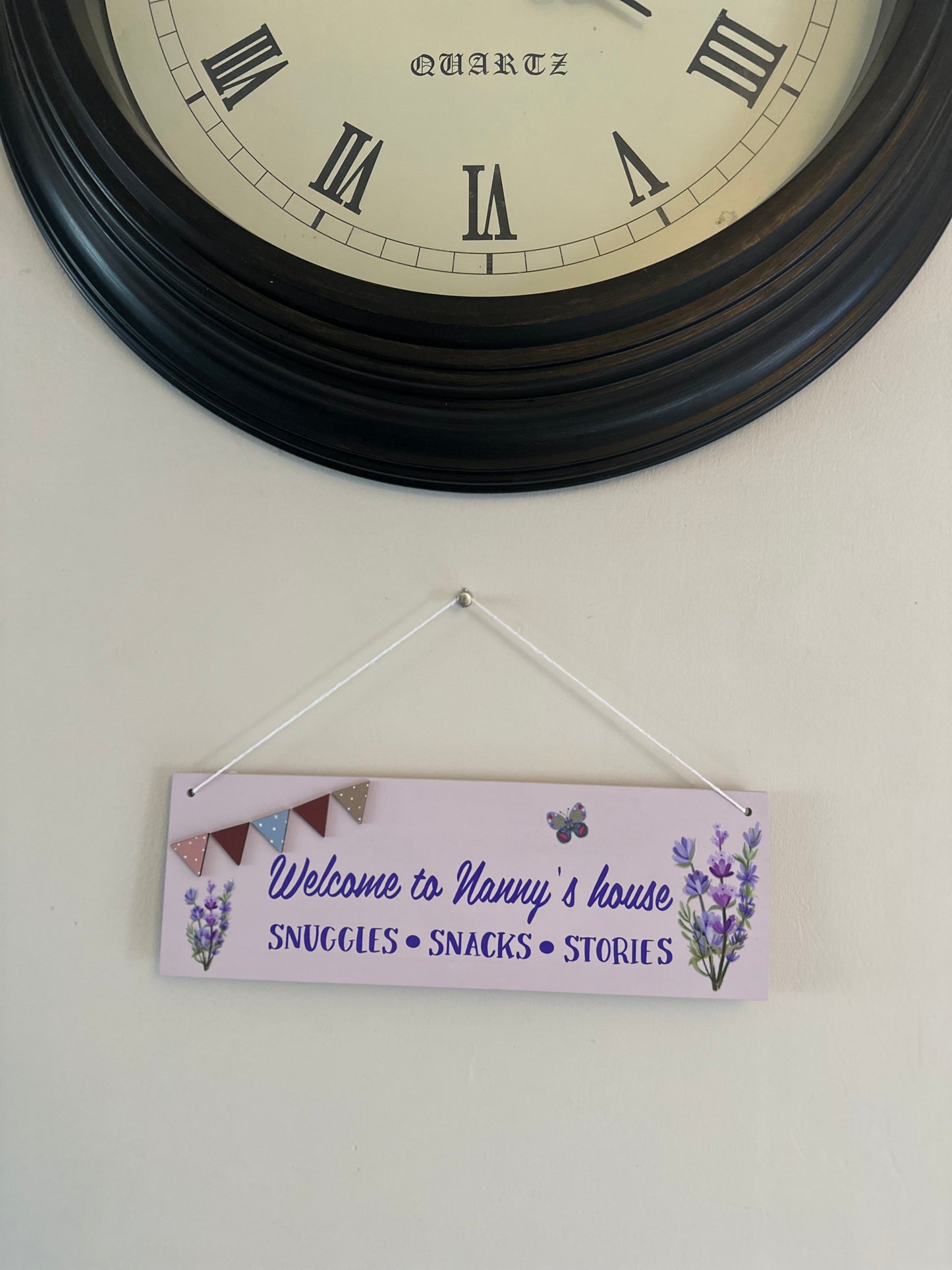 Welcome To Nanny’s House Bunting Wood Plaque Sign