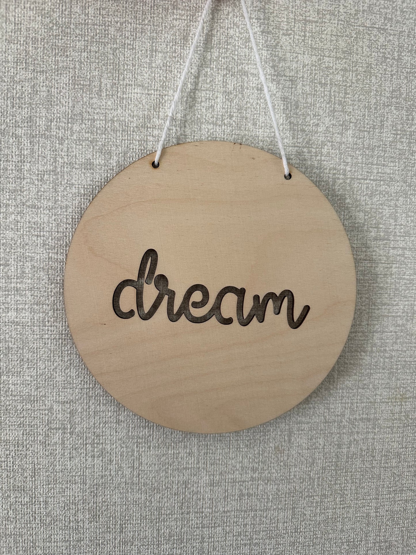 Dream hanging wooden plaque
