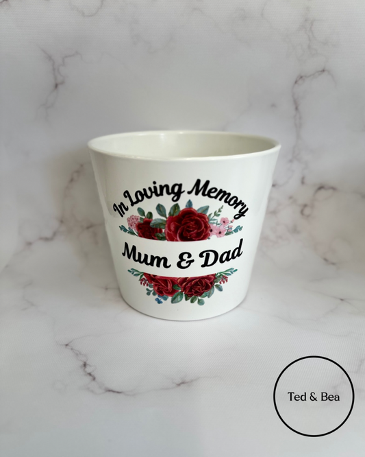 In loving memory - Mum & Dad plant pot
