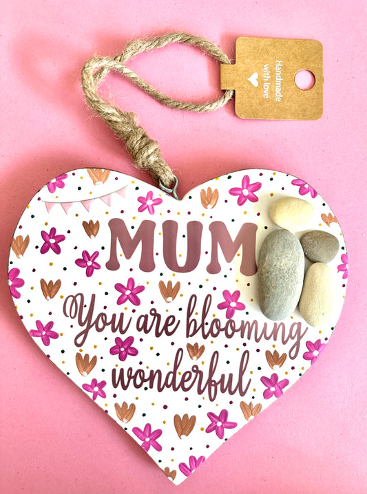 Mum Pebble Heart