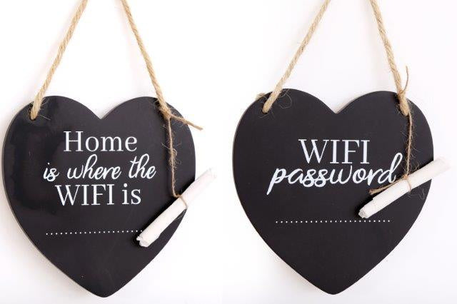 Home Is Where The WiFi Is Chalkboard Heart For Password