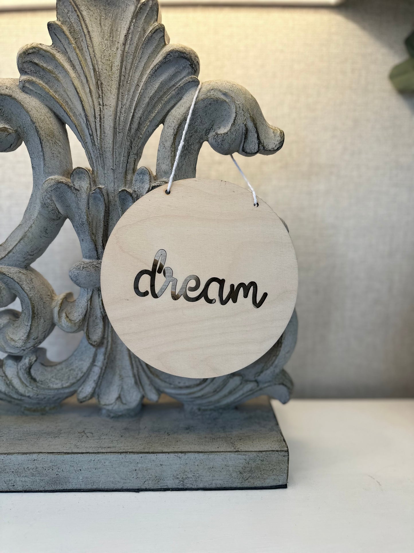 Dream hanging wooden plaque