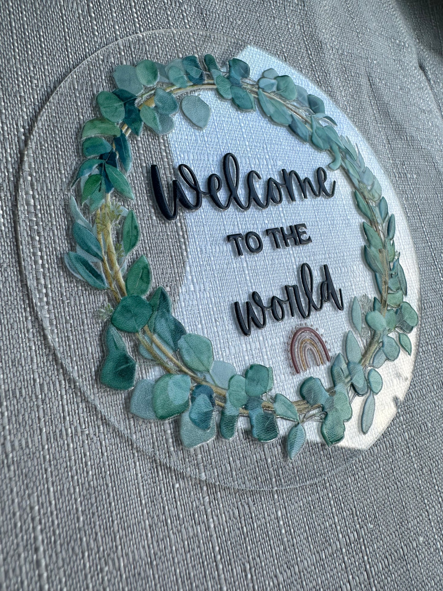 Welcome To The World Baby Announcement Acrylic Disc