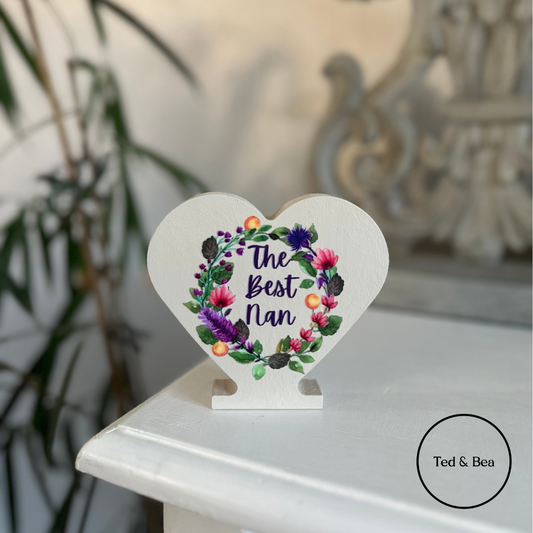 The Best Nan Freestanding Heart Ornament