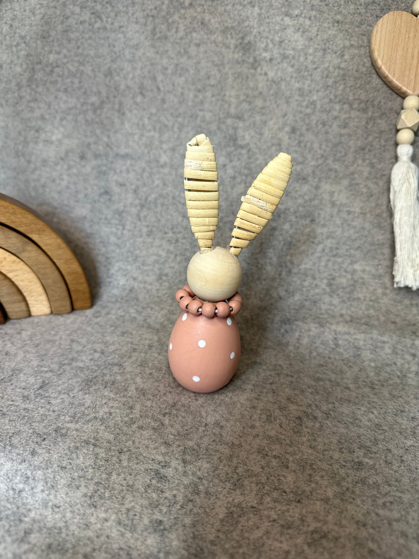 Wooden Bunny Peg Doll