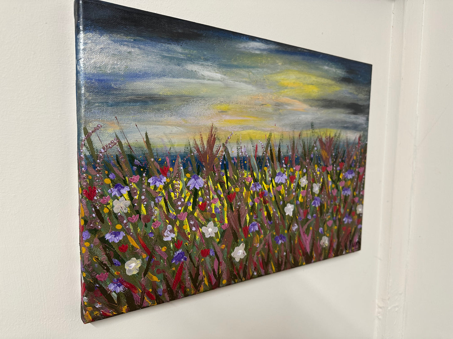 Wildflower Canvas Painting Original Artwork, After The Storm