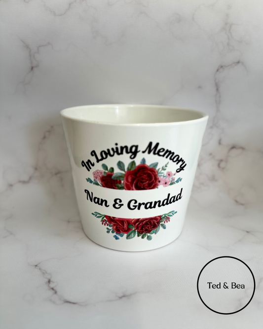 In loving memory - Nan & Grandad plant pot