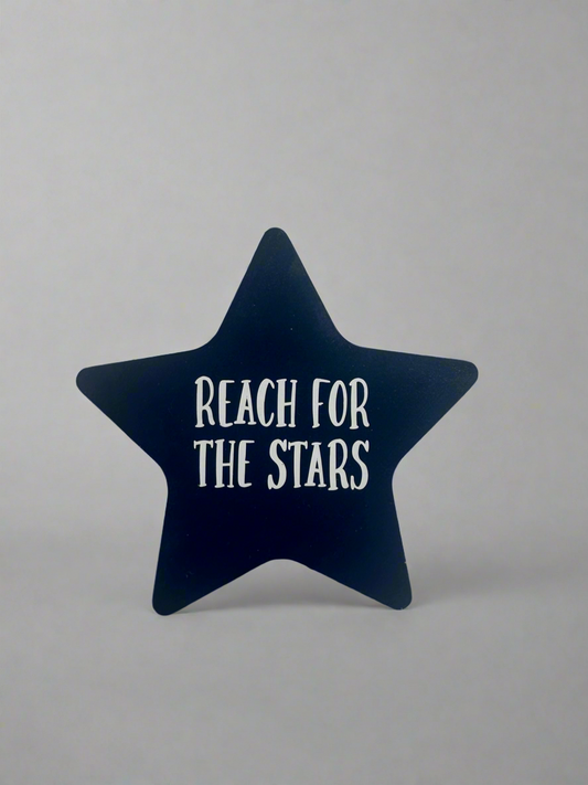 Reach for the stars wooden star decoration
