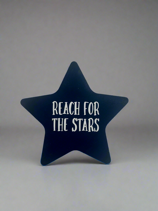Reach for the stars wooden star decoration