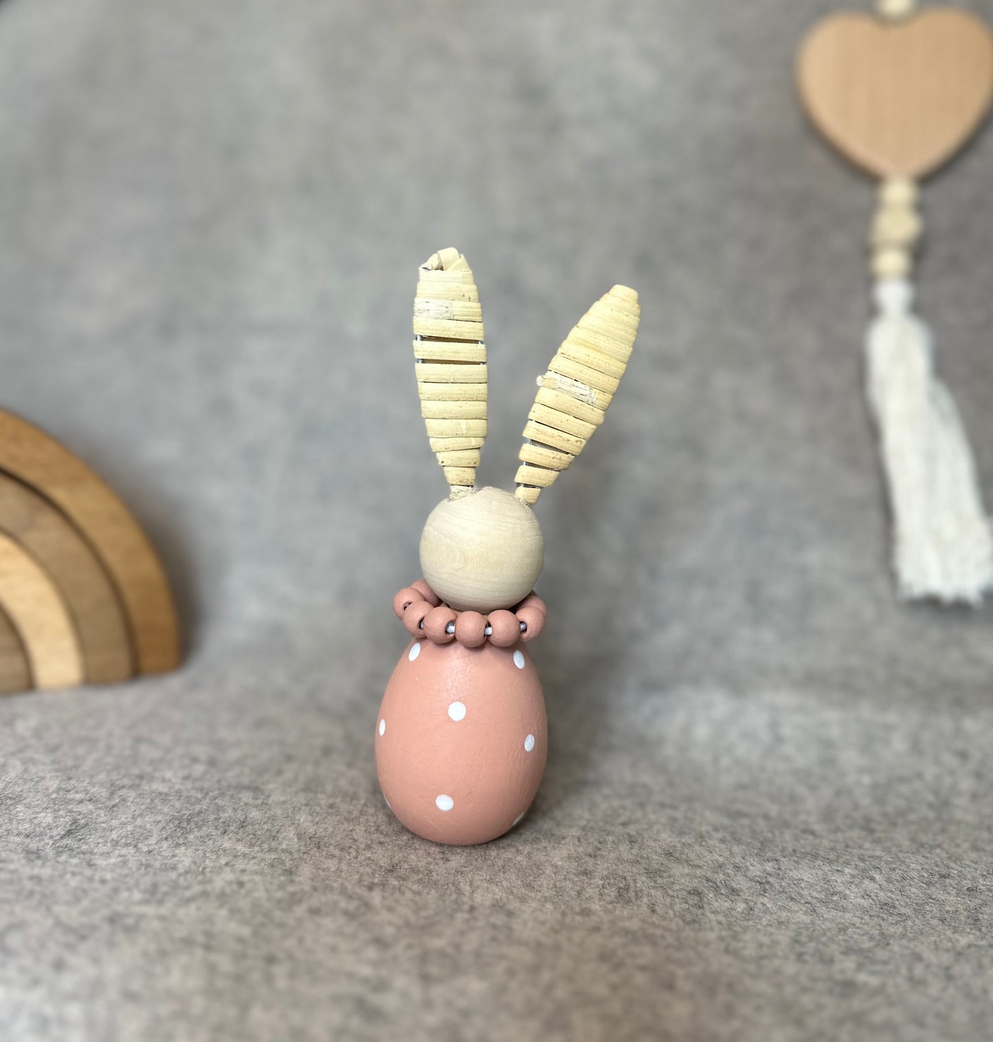 Wooden Bunny Peg Doll