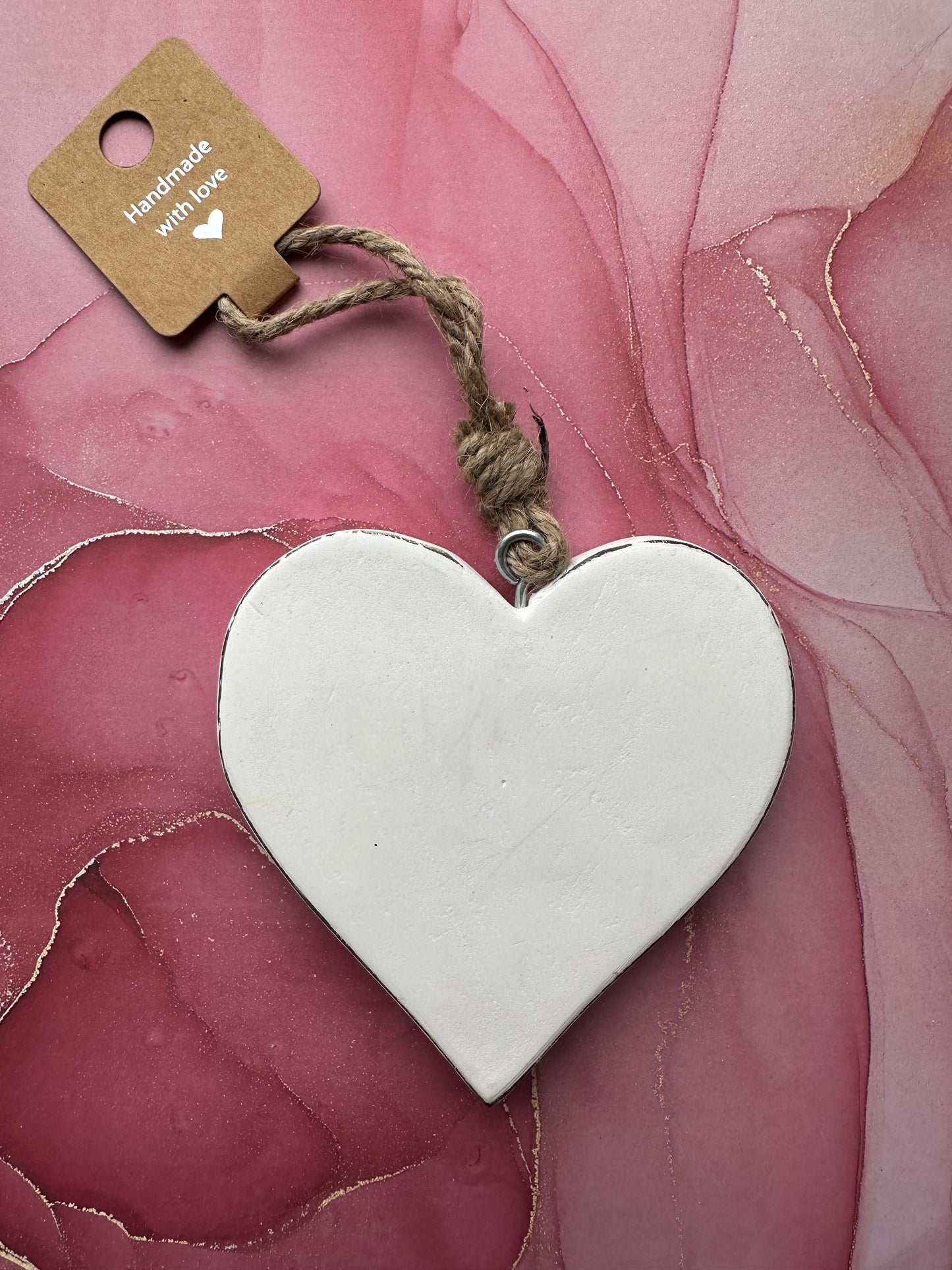 Mum Wooden Heart 10cm Glitter