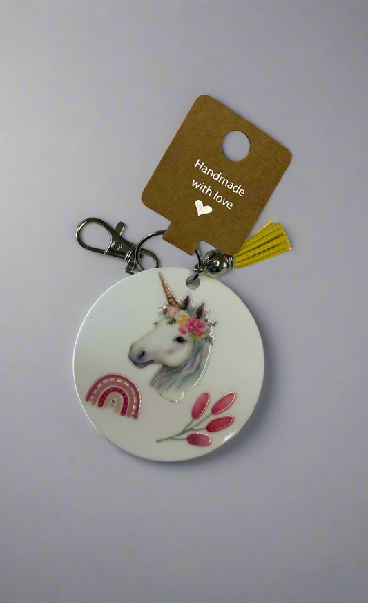 Unicorn bag charm keychain
