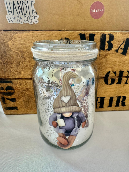 Gonk Speckle Glass Tea Light Holder Silver