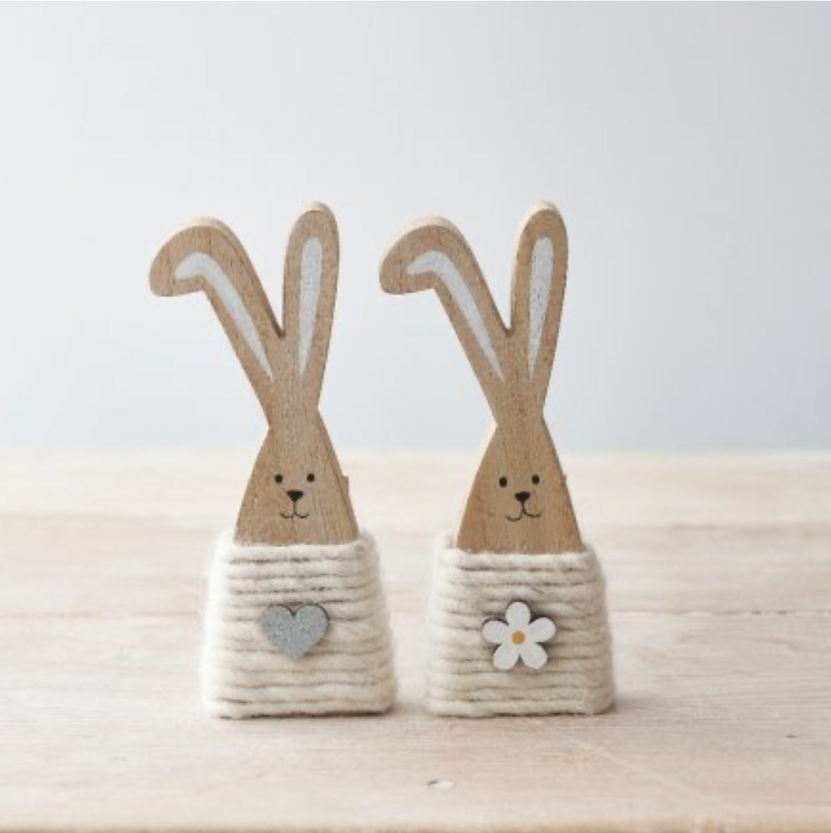 Freestanding wooden bunny shapes