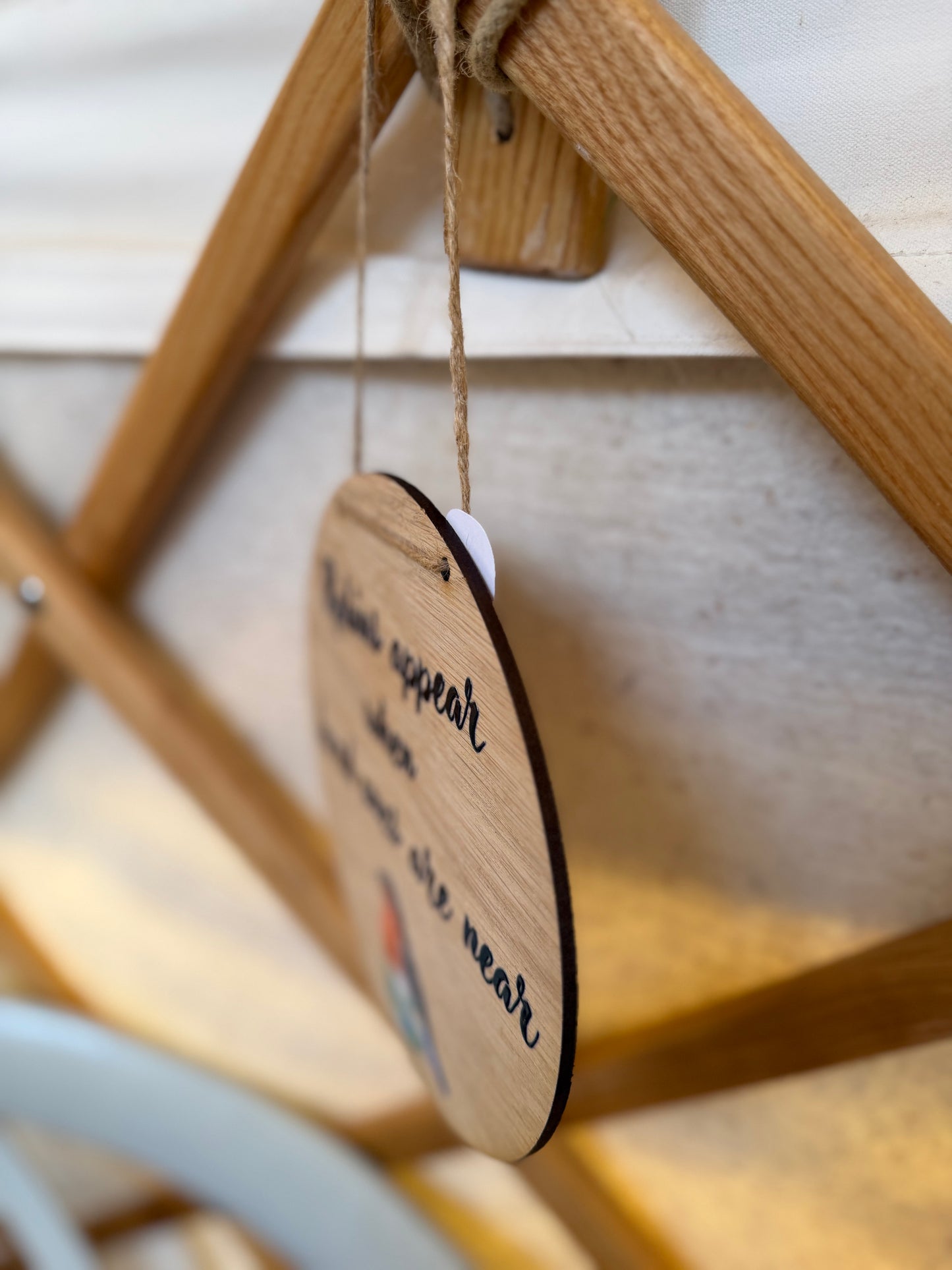 Robins appear oak hanging plaque