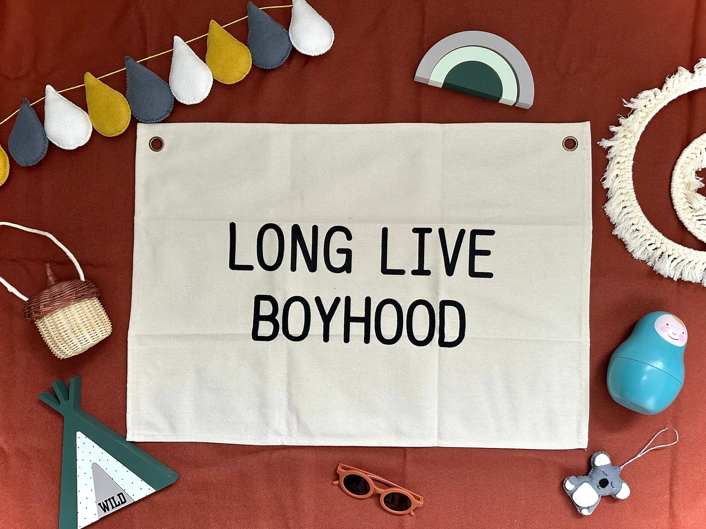 Long Live Boyhood Fabric Wall Banner