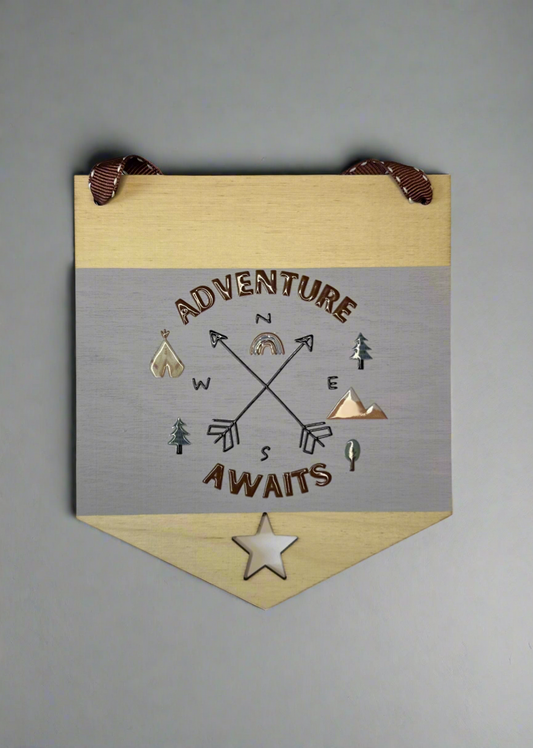 Adventure Awaits Wooden Plaque
