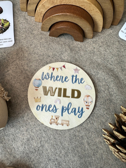 Where The Wild Ones Play Wooden Disc 10cm