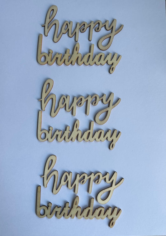 Happy Birthday wooden card toppers