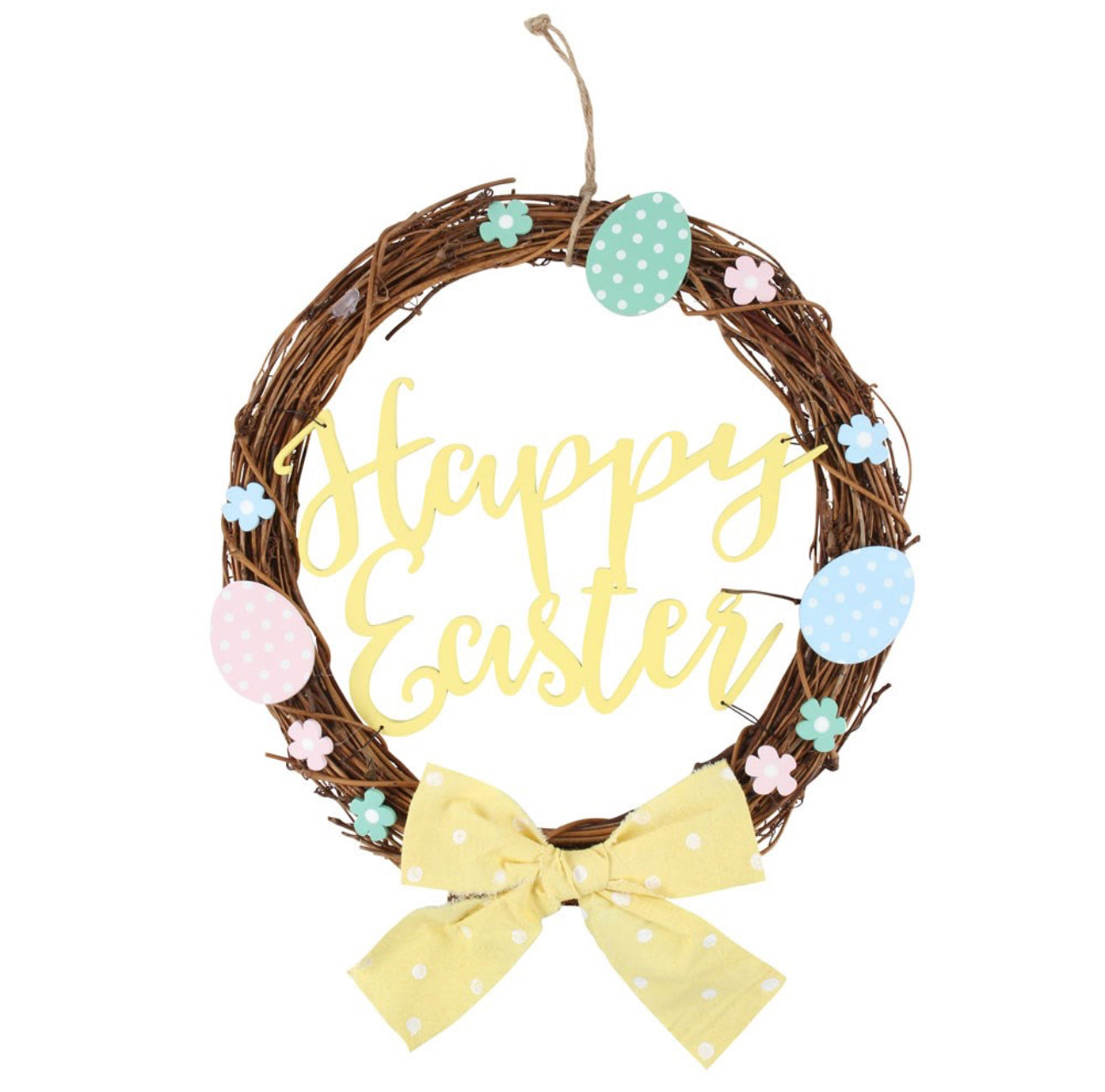 Happy Easter Willow Wreath 30cm