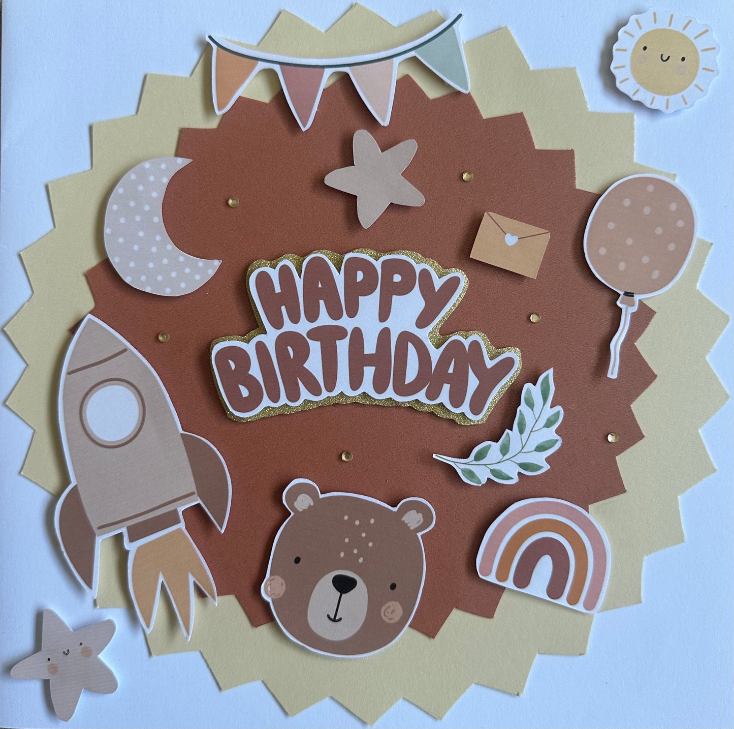 Large Birthday Card Boho Rocket