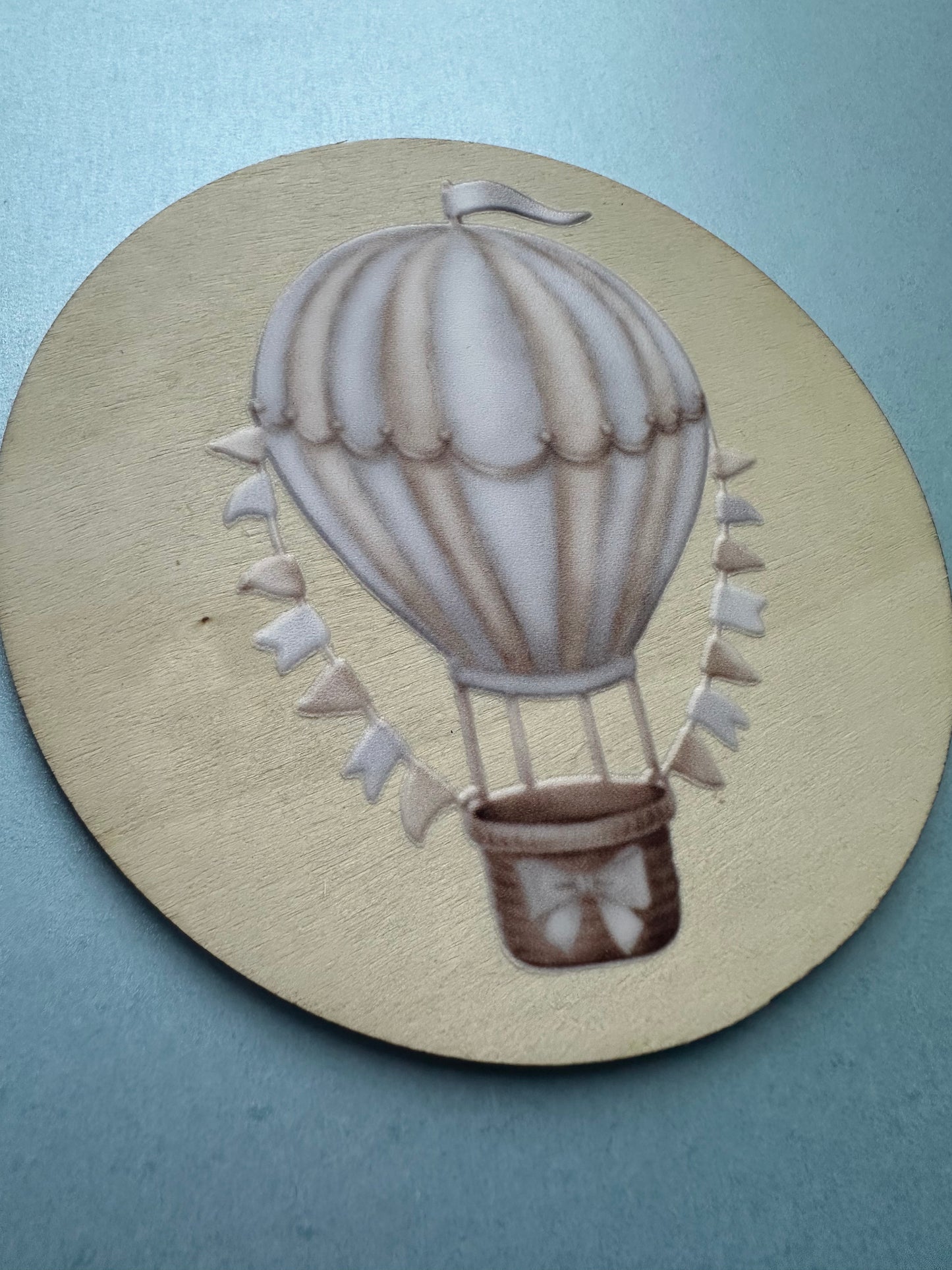 Hot Air Balloon Wooden Disc