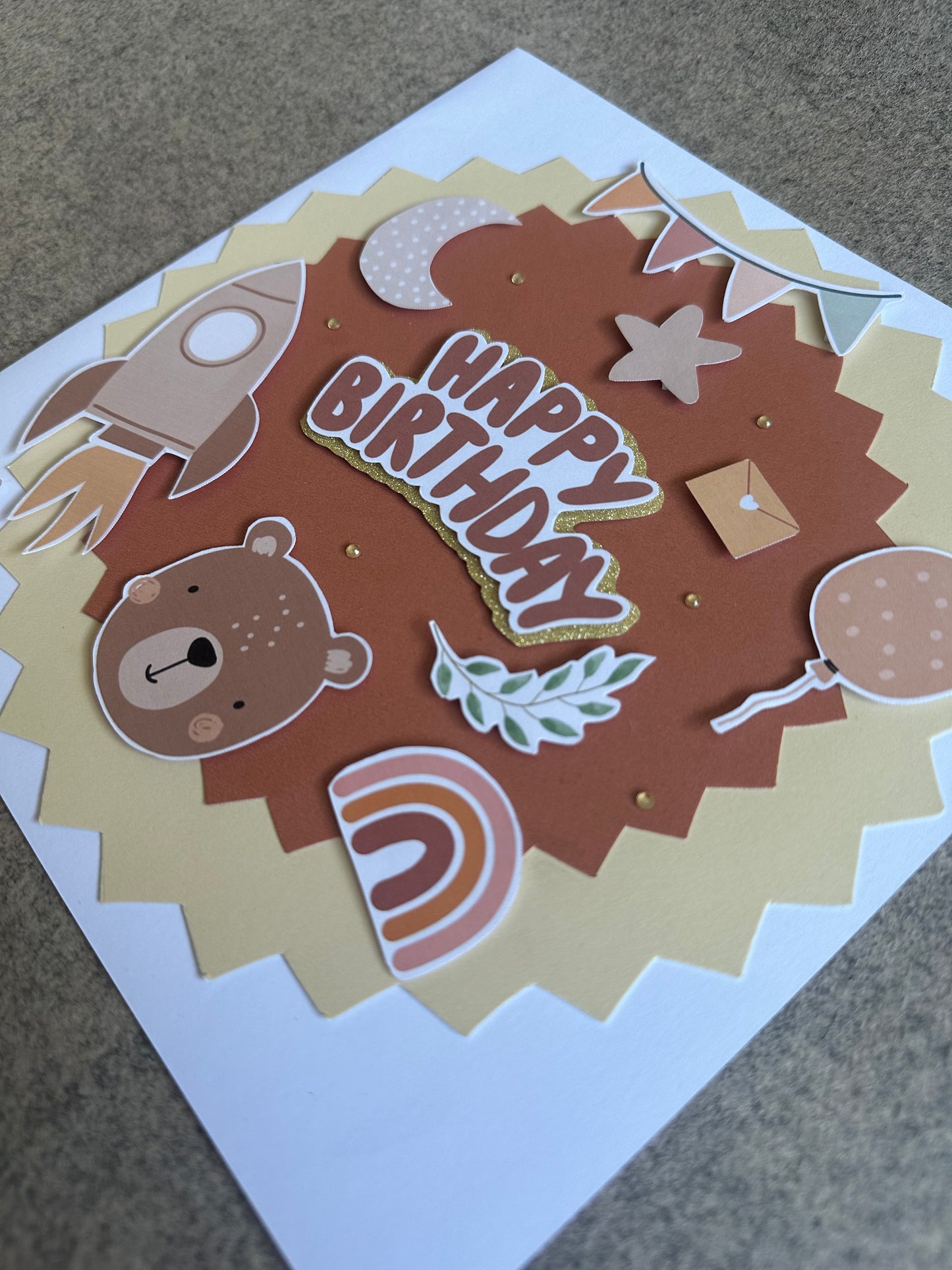 Large Birthday Card Boho Rocket