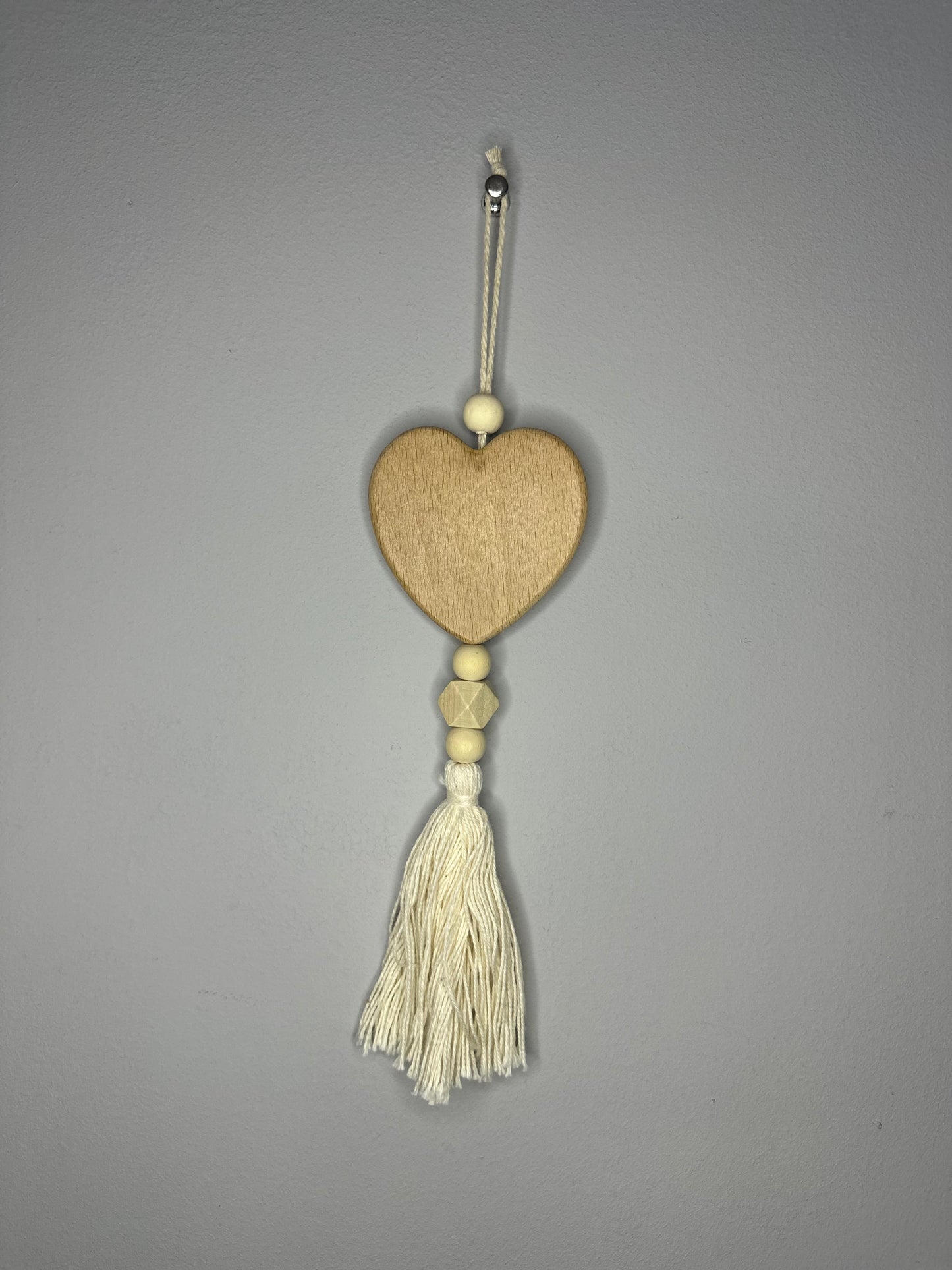 Wooden Tassell Hanging Heart