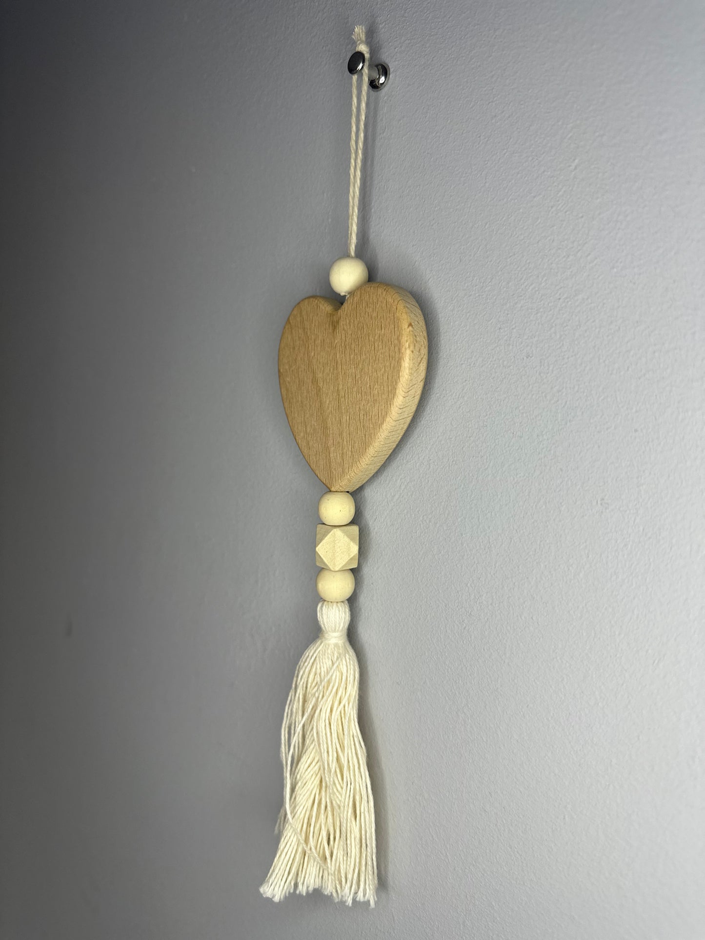 Wooden Tassell Hanging Heart